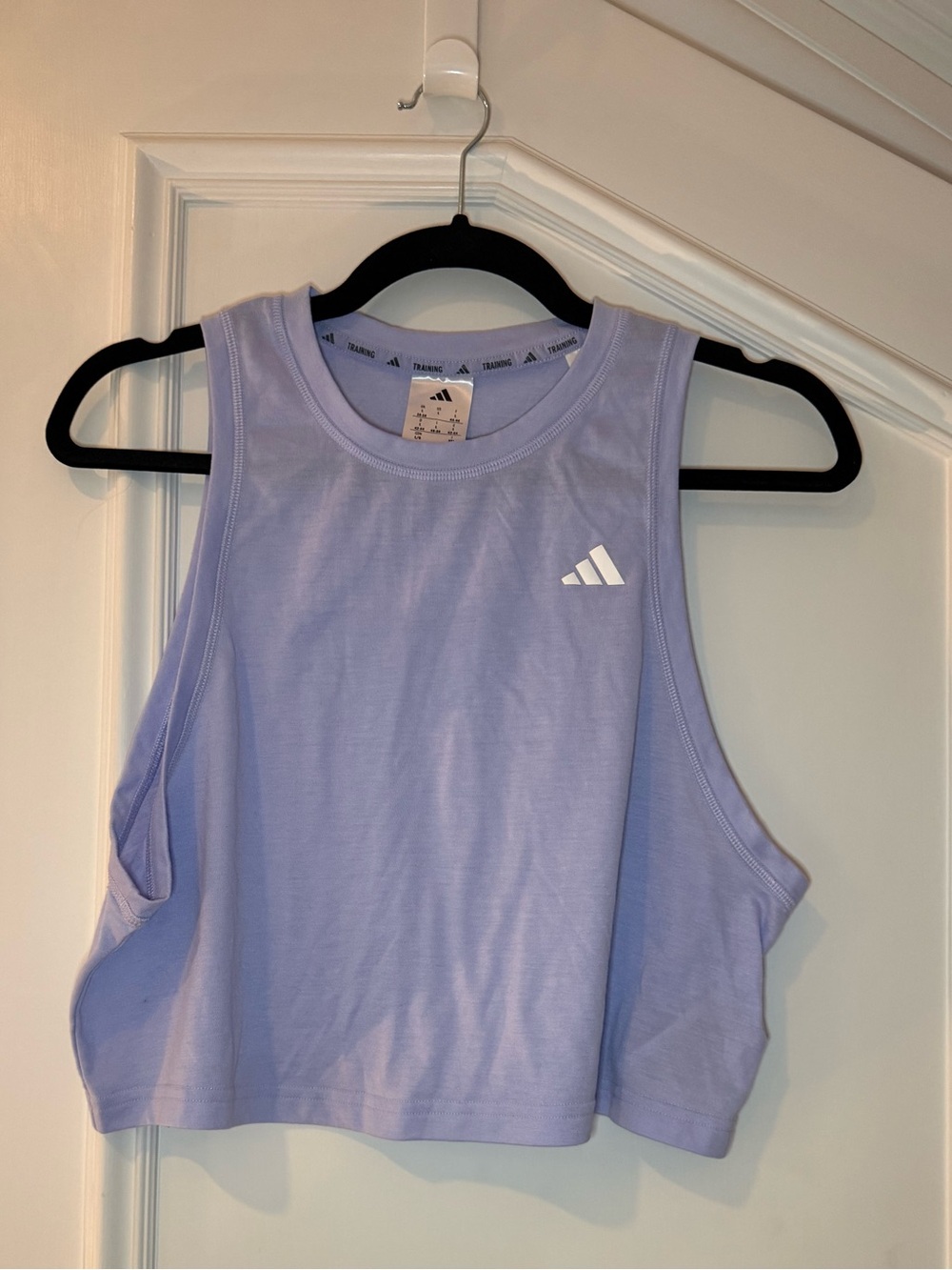 Adidas Training Lavender Purple Cropped Workout Tank Top Large
